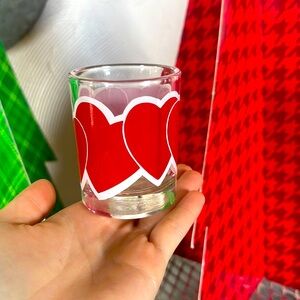 Valentine’s Day themed candle holder, small succulent planter, shot glass ❤️